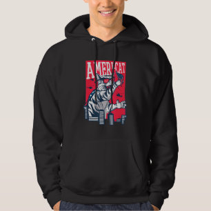 Moletom Orgulho Gato Americano Patriótico 4 De Julho