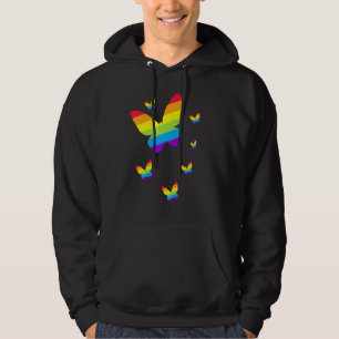 Moletom Orgulho gay Rainbow Pocket Proud Lgbt Borboleta