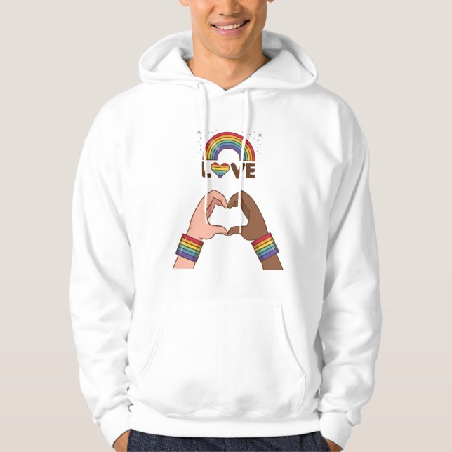 Moletom Orgulho LGBT+. Amor arco-íris. Coração. (Frente)
