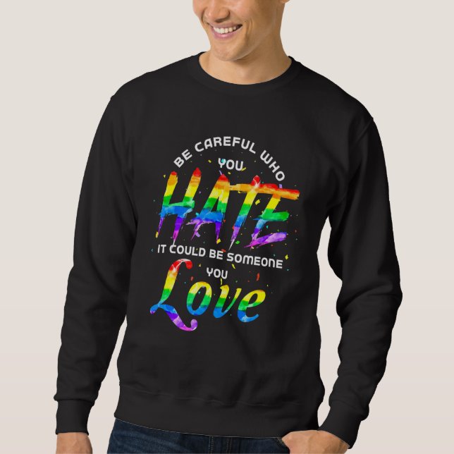 Moletom Orgulho Mês LGBTQ Arco-Íris Sinalizador Queer Dire (Frente)