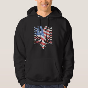 Moletom Orgulho Único da Albânia Bandeira Americana Albâni