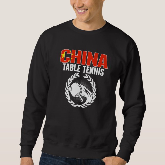 Moletom Orgulhosa Mesa de Ténis da China  Adepto do Ping P (Frente)