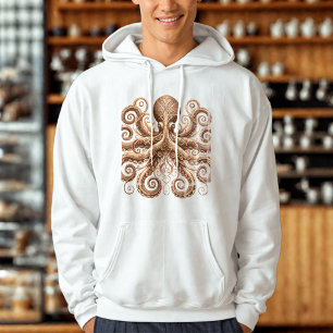 Moletom Ornamentado Octopus de Kraken Steampunk Dourado Br