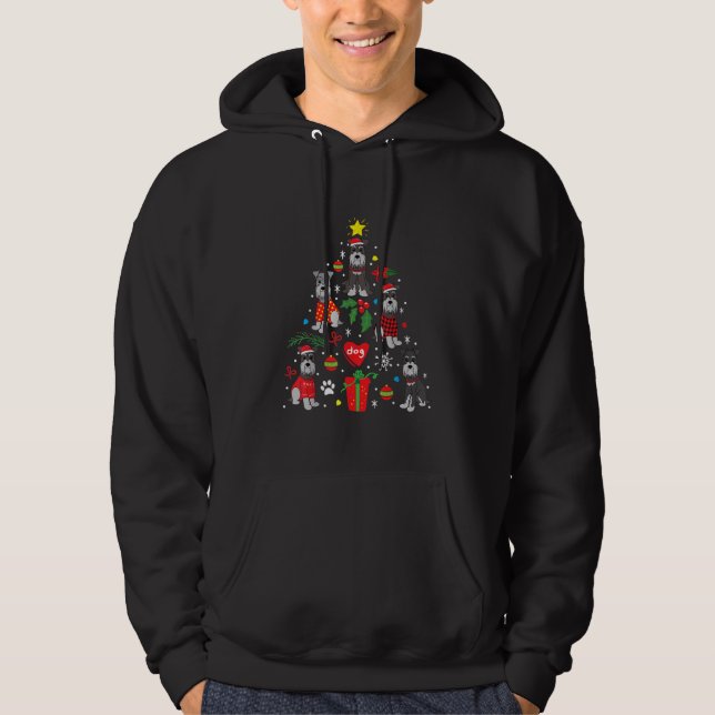 Moletom Ornamento de Árvore de Natal Schnauzer - Cão Pet E (Frente)