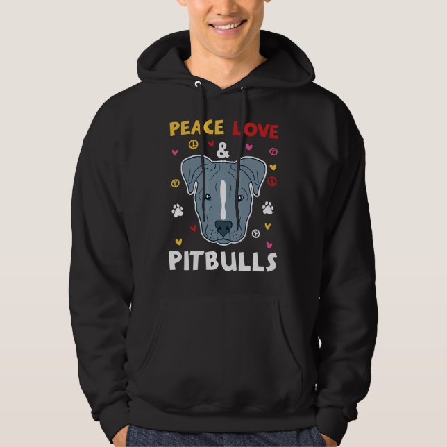 Moletom Os Proprietários de Pitbull e Pitbull de Peace Lov (Frente)