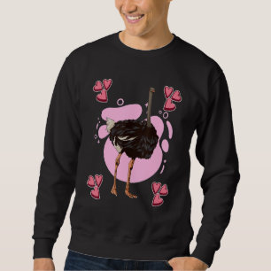 Moletom Ostrich Heart Design Bird Stuff Ostrich
