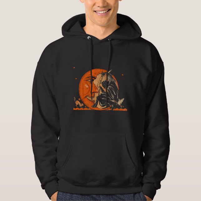 Moletom Ótima Bruxa Vintage e Lua Halloween  (Frente)