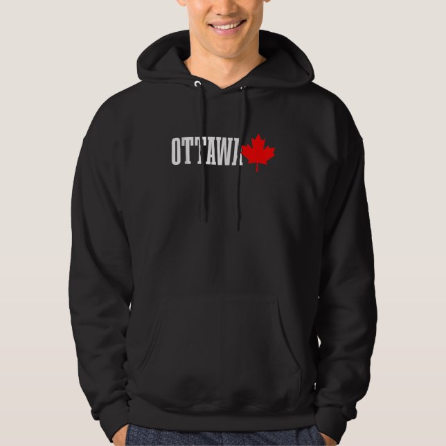 Moletom Ottawa Quebec Folha de Bordo Canadá Bandeira Canad (Frente)