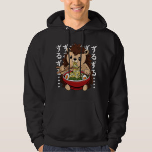 Moletom ouriço fofo comendo ramen kawaii anime japonês F