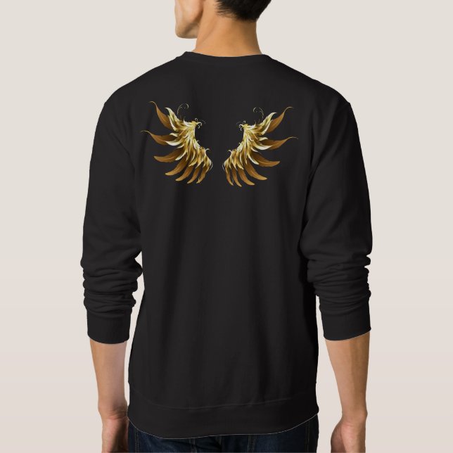 Moletom Ouro Angel Wings sobre fundo preto (Verso)