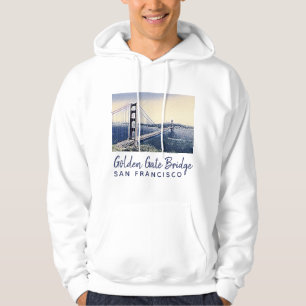 Moletom Ouro Gate Bridge San Francisco Watercolor Art
