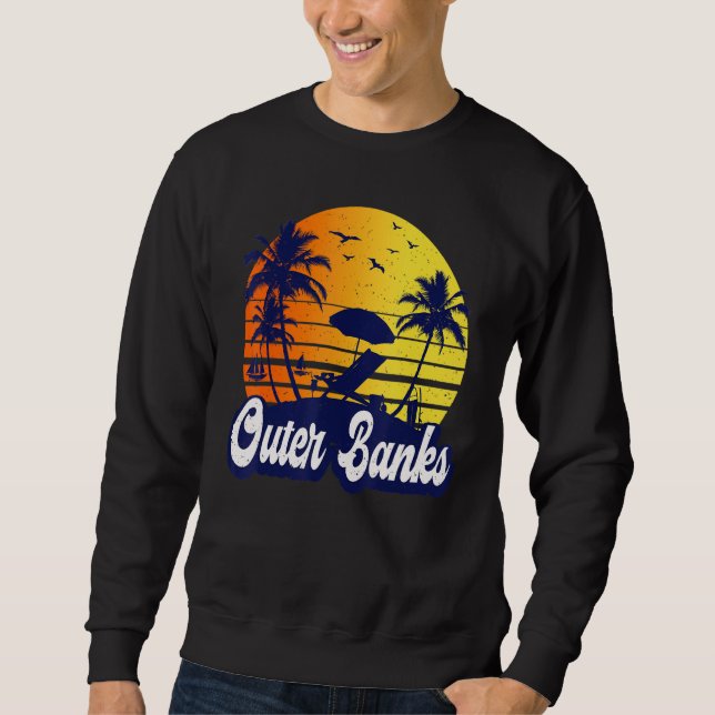 Moletom Outer Banks Carolina Sunset Beach Retro (Frente)