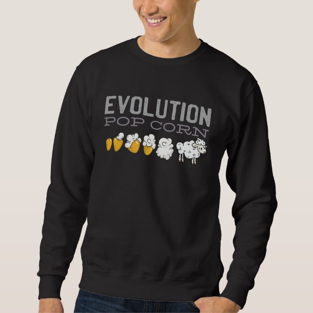 Moletom Ovelha da Evolução do Pipoca Engraçado (Frente)
