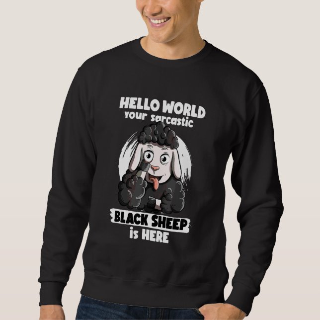 Moletom Ovelha Negra Do Mundo Engraçada (Frente)