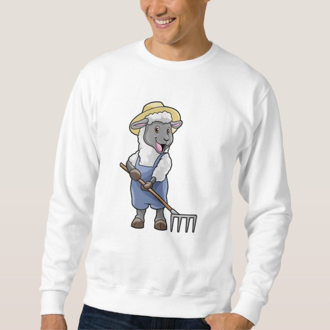 Moletom Ovelhas como fazendeiros com Rake & Hat (Frente)