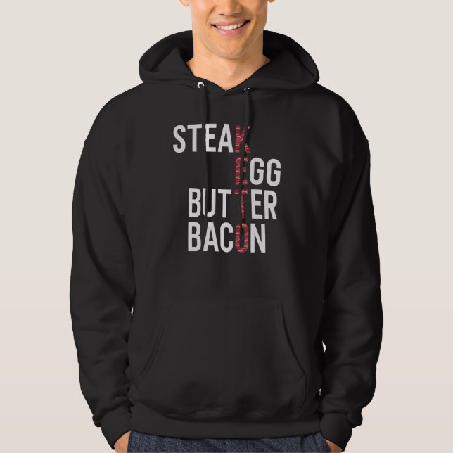 Moletom Ovos de bife Manteiga Bacon Keto Diet Ketogênico (Frente)