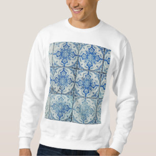 Moletom Padrão Antiquado de Azulejos Portugueses - Azulej