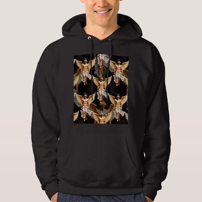 Moletom Padrão de design de anjos dourados celestiais  (Frente)