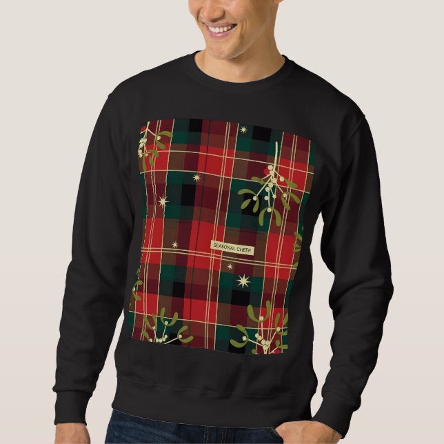 Moletom Padrão de Natal Xadrez Cheer Sazonal (1) (Frente)