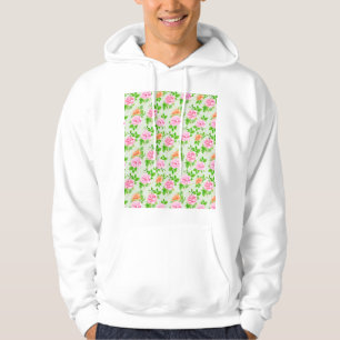 Moletom Padrão de Rosas Cor-de-Rosa Floral