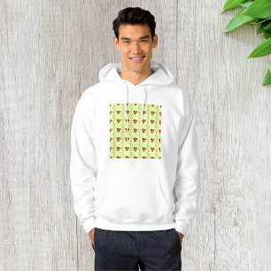 Moletom Padrão de Videira Floral Vermelha em Verde Claro