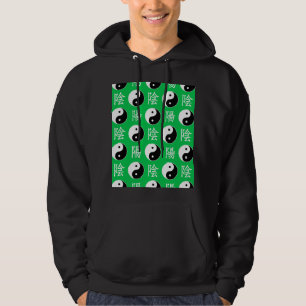 Moletom Padrão de Yinyang Chinês de Fundo Verde