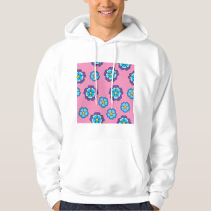 Moletom Padrão Floral Cor-de-Rosa Azul