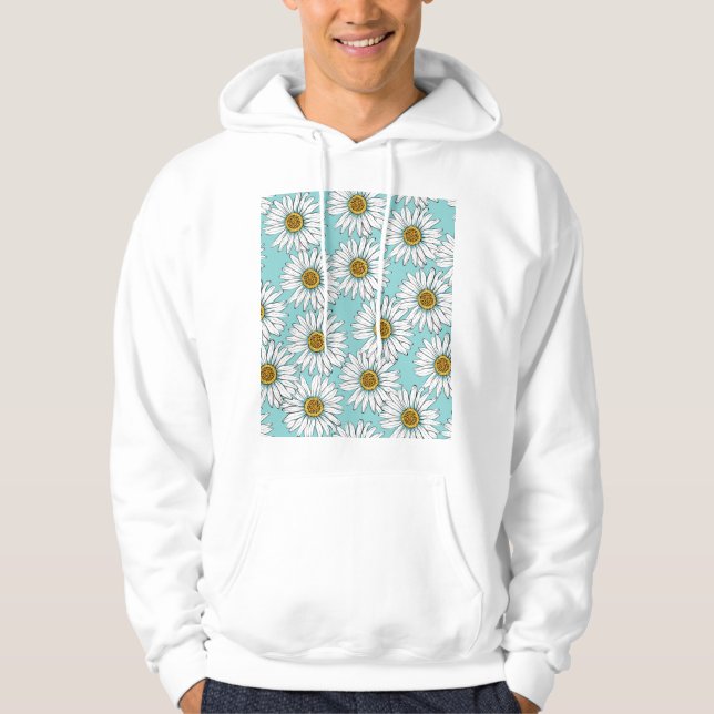 Moletom Padrão Floral da margarida azul (Frente)