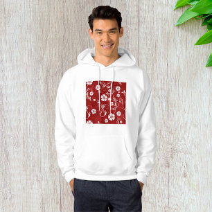 Moletom Padrão Floral Vermelho e Branco