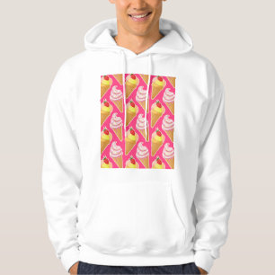 Moletom Padrão rosa Kawaii com sorvete de morango