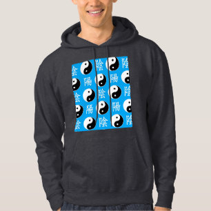 Moletom Padrão Yinyang Chinês de Fundo Azul
