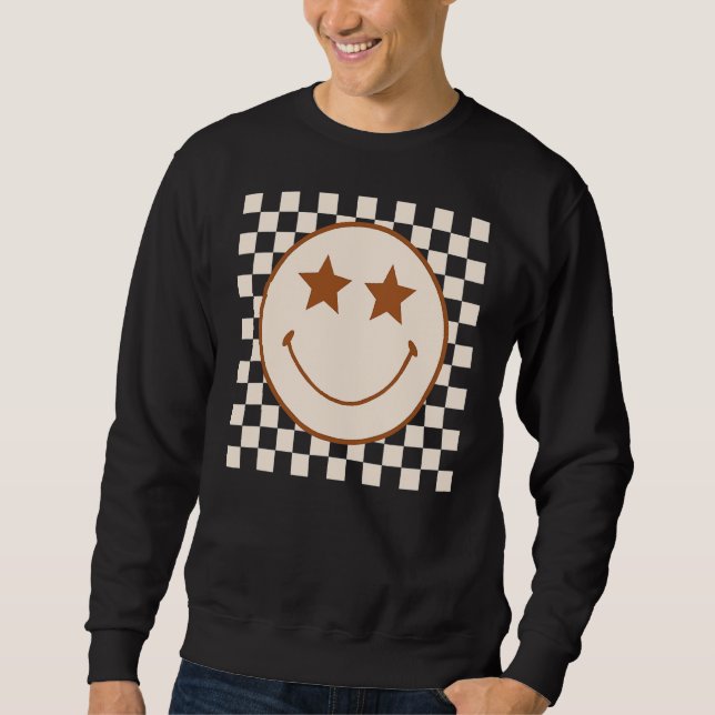 Moletom Padrões De Cara Feliz Para Mulheres Homens (Frente)