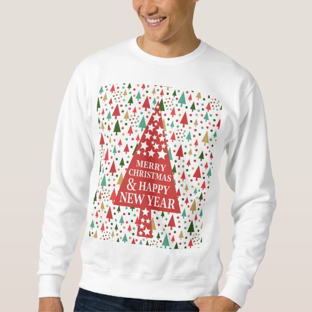 Moletom Padrões de Natal - árvore de natal (Frente)