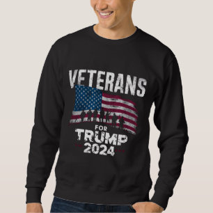 Moletom Pai Avô Veteranos Para Trump 2024 Bandeira America