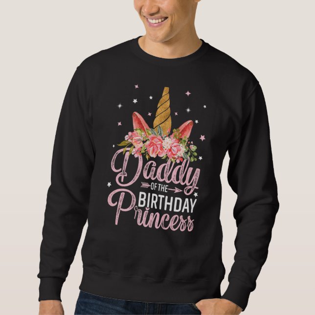 Moletom Pai Da Princesa Floral De Aniversário (Frente)
