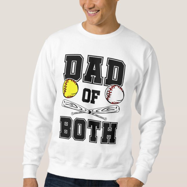 Moletom Pai de ambos Pais de Balas Engraçado Softball de B (Frente)