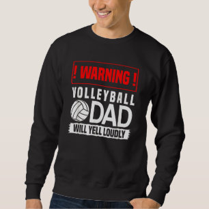 Moletom Pai De Aviso Gráfico De Voleibol Gritará Loucament