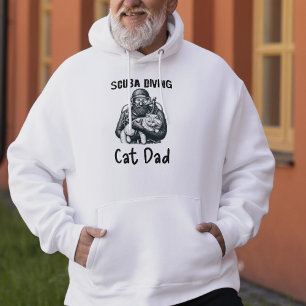 Moletom Pai de Gato de Divisor de Scuba Branca Preto