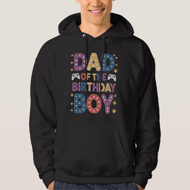Moletom Pai do Menino de Aniversário Design com Elemento d (Frente)