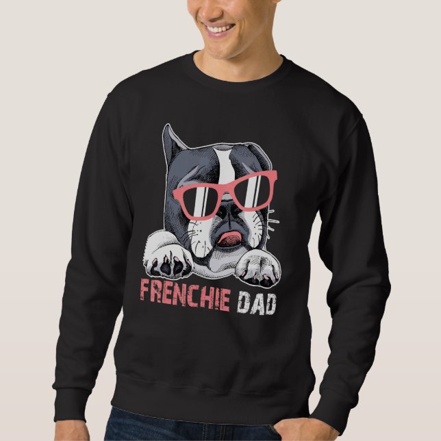 Moletom Pai Francês Tee Para Proprietários De Bulldog Fran (Frente)