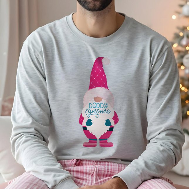 Moletom Pai Gnome Divertido Família Colorida no Natal (Daddy Gnome Fun Colorful Family Matching Christmas Sweatshirt)