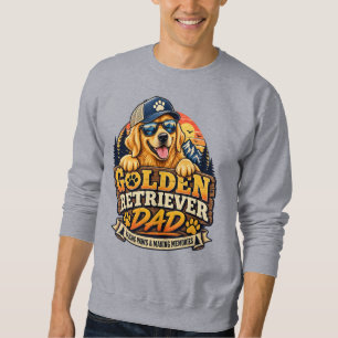 Moletom Pai Golden Retriever Retro Vintage Pôr do Sol