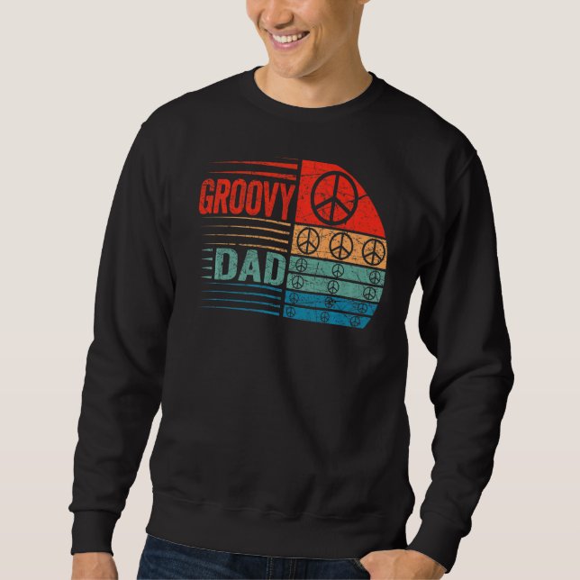 Moletom Pai Mens Groovy da década de 70 Nostalgia estética (Frente)