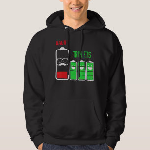 Moletom Pai Mens Triplets Pai De Bateria De 3 Kids Baixa F