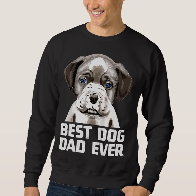 Moletom Pai Pit Bull Melhor Padre Pitbull Raglan Baseball (Frente)