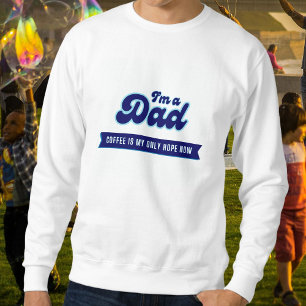 Moletom Pai retro engraçado - Café é meu único azul de esp