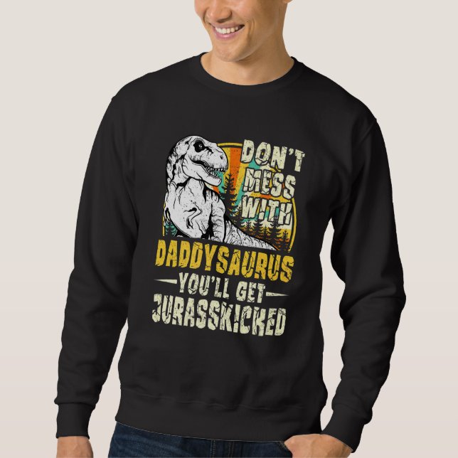 Moletom Pai Rex Saurus Papasaurus Dinossauros Homens Gordu (Frente)