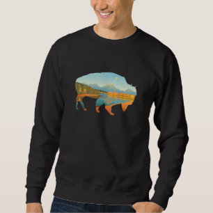 Moletom Paisagem Americana Buffalo Vintage Yellowstone Bis