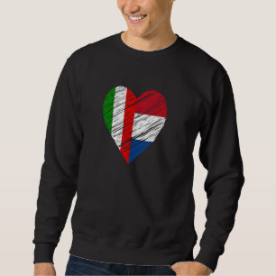Moletom Países Baixos Itália Heart Italiana Flag Neerlandê