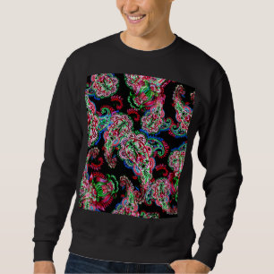 Moletom Paisley Floral, Fundo Étnico.